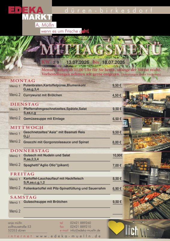 Mittagsmenü