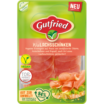 Gutfried - Vegetarischer Wie Lachsschinken oder Vegetarische Hähnchenbrust gebraten