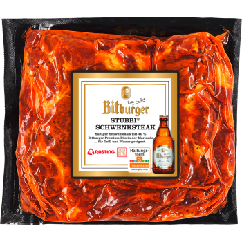 Bitburger Stubbi Schwenksteak