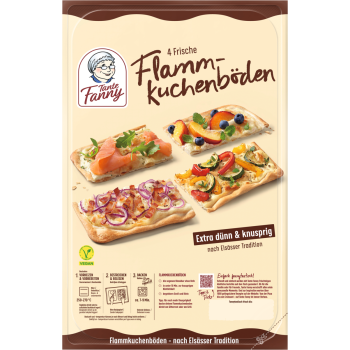 Tante Fanny Frischer Flammkuchenteig XXL, Dinkel-Flammkuchenteig oder Flammkuchenböden
