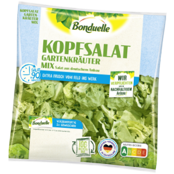 Bonduelle - Kopfsalat „Gartenkräuter Mix“ oder „Wildkräuter Salat“